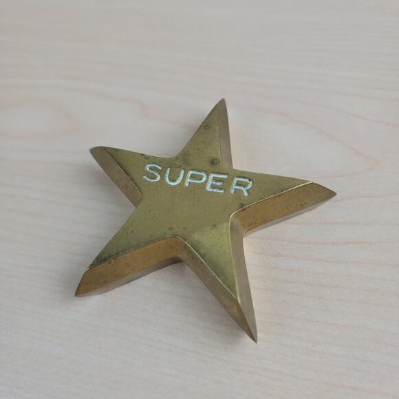 Mid-Century Super Star Brass Paper Weight - Picture 2 of 9